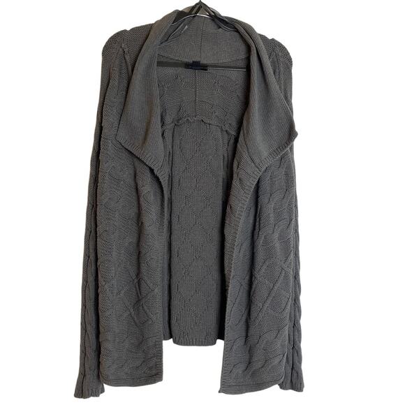 Tommy Hilfiger Cable Knit Grandpa Cardigan Sweater Size XL Gray Fisherman - Picture 1 of 7